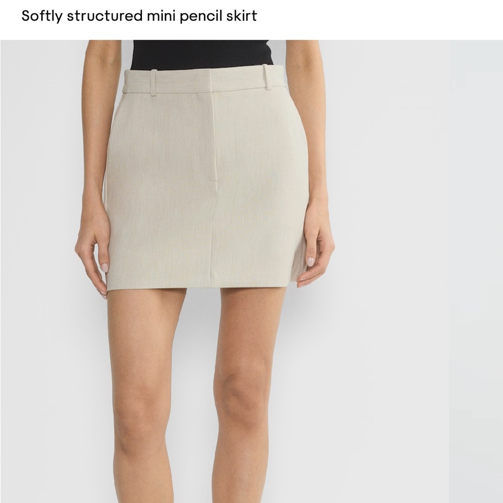 Aritzia Oat Beige Mini Pencil Skirt